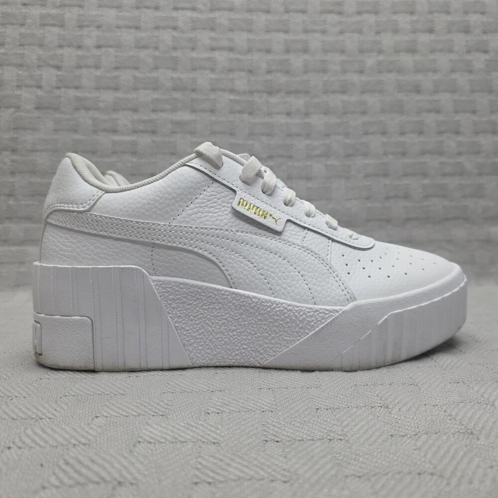 Puma Cali Wedge Triple White Womens Size 7.5 373438-01
